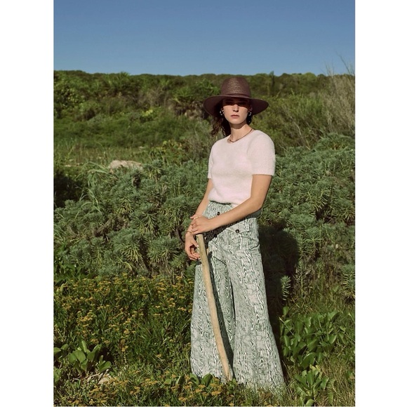 Anthropologie C/Meo Collective Energised Arbor Wide Leg Pants in Ivy Woodgrain - Picture 16 of 16